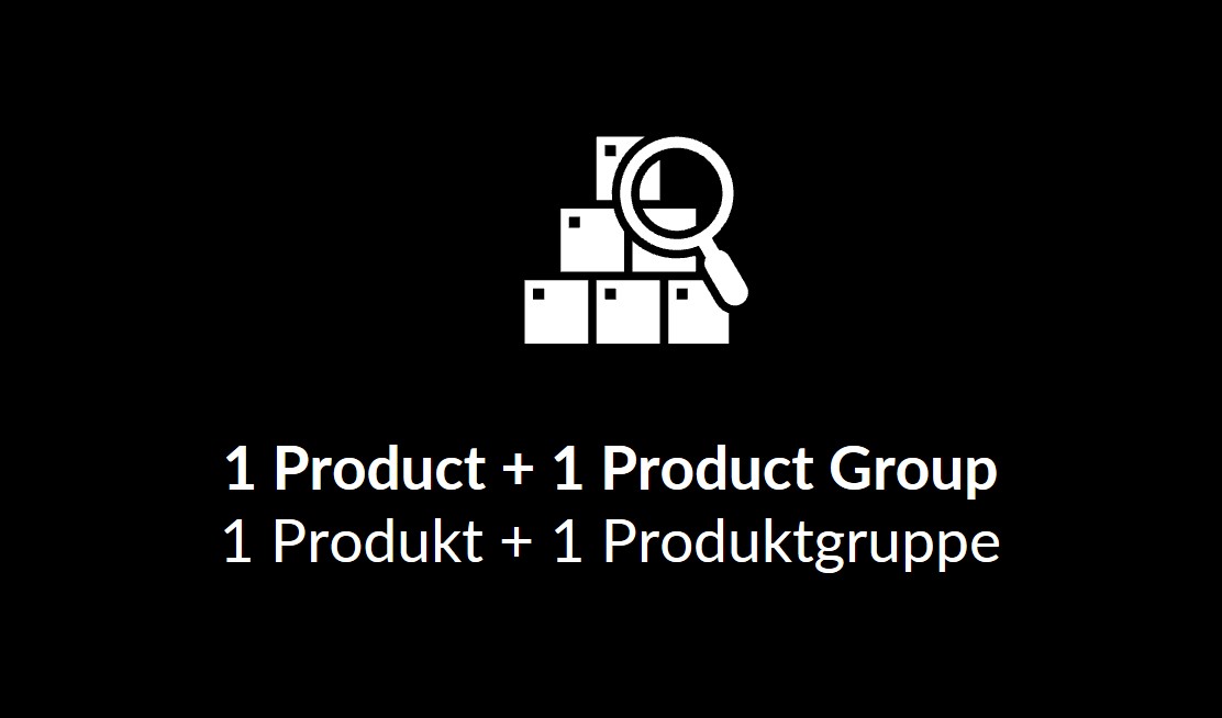 1 Produkt und 1 Produktgruppe