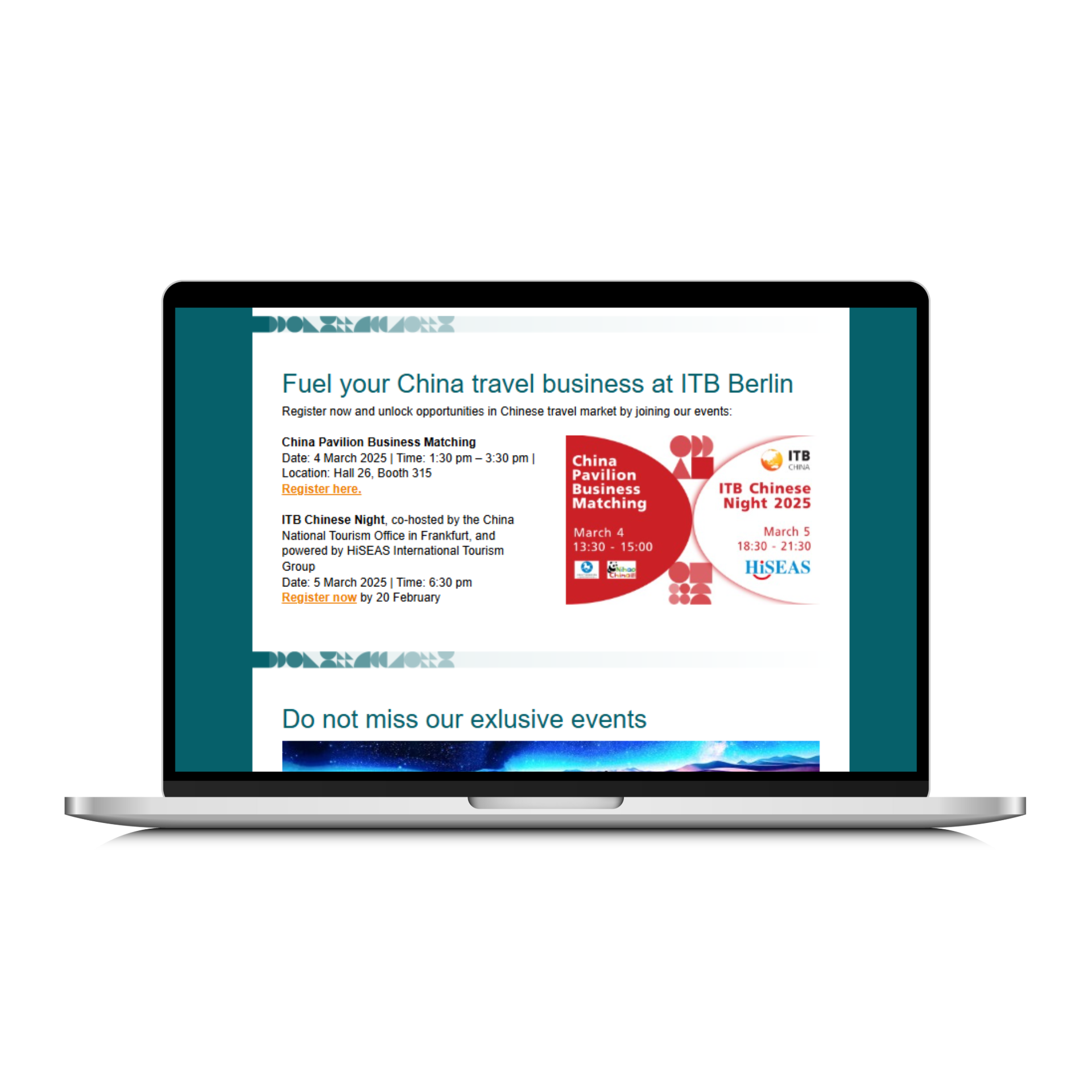 Banner Ad in the ITB Berlin Buyers Circle Newsletter