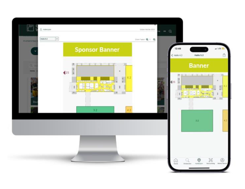 Hauptsponsor Banner im online Hallenplan
