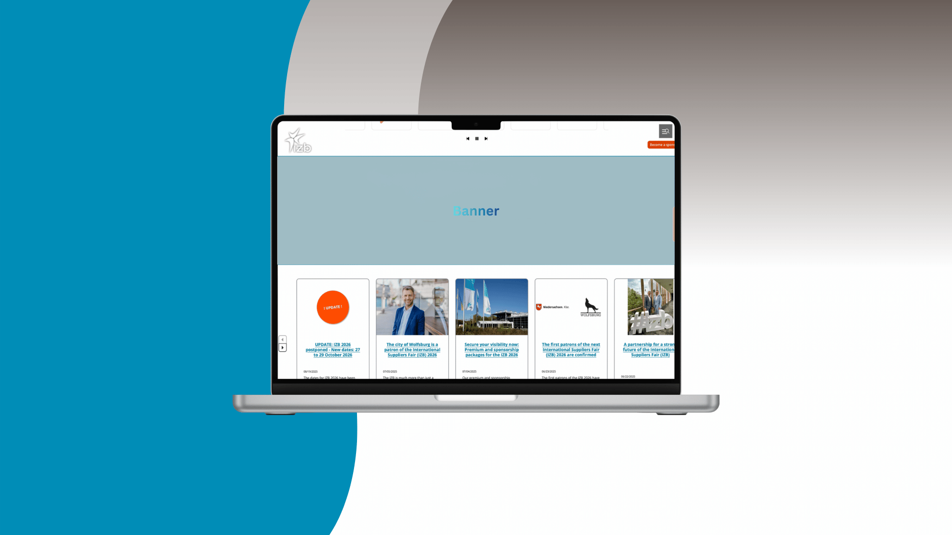 Bannerpositionierung auf der IZB Website
