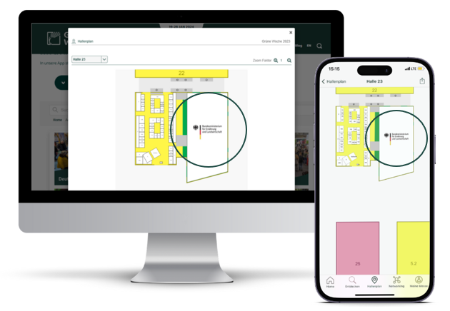 Standlogo in the hall plan