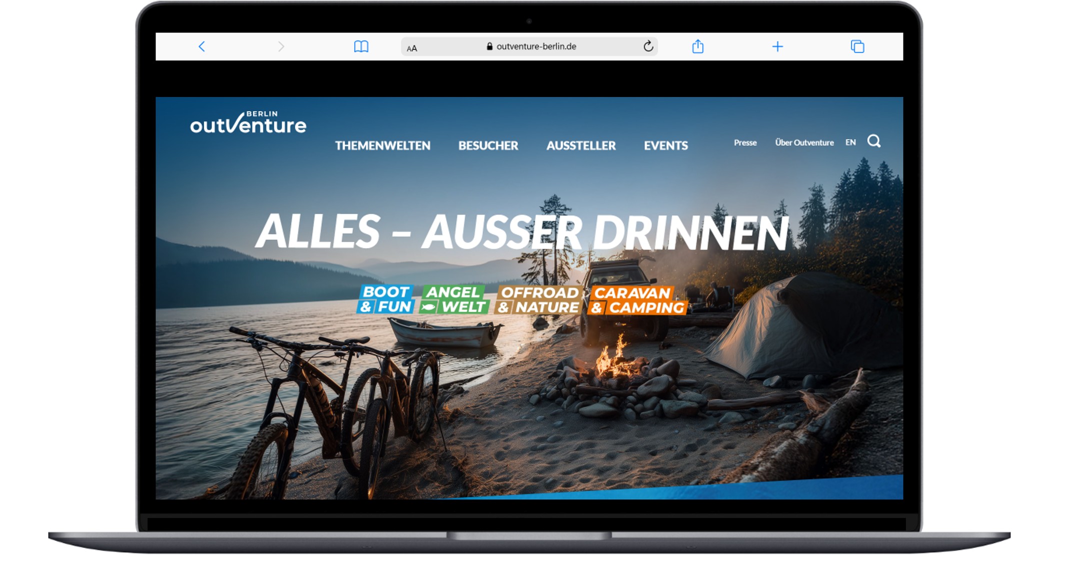 Top-Banner auf www.outventure-berlin.de