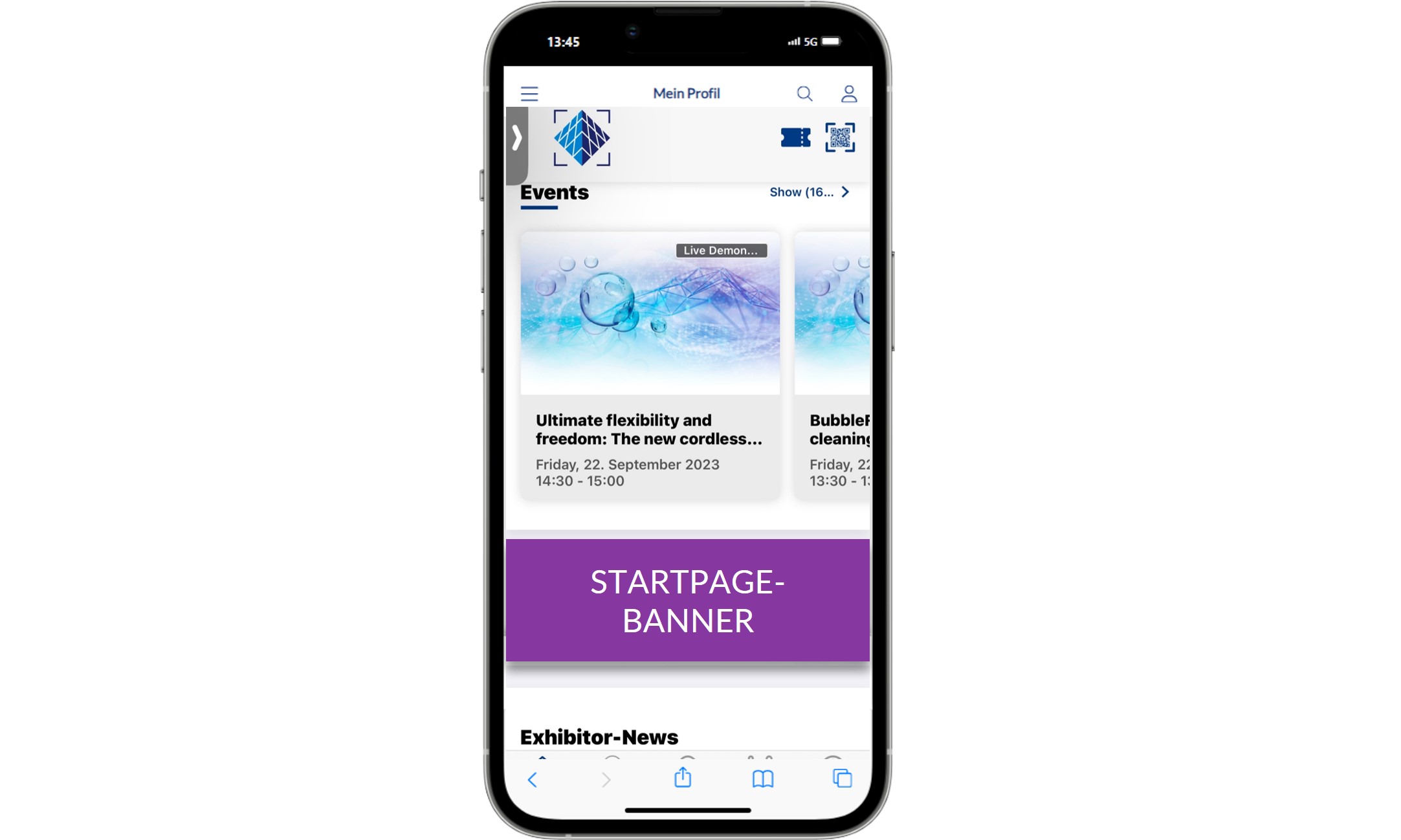 Startpage Banner/ App