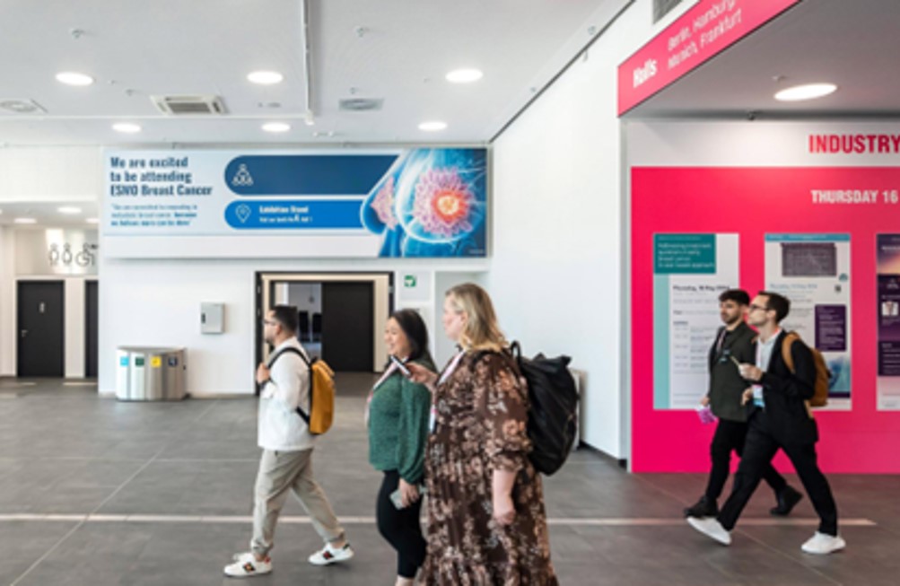 Banner frame next to the hall entrance