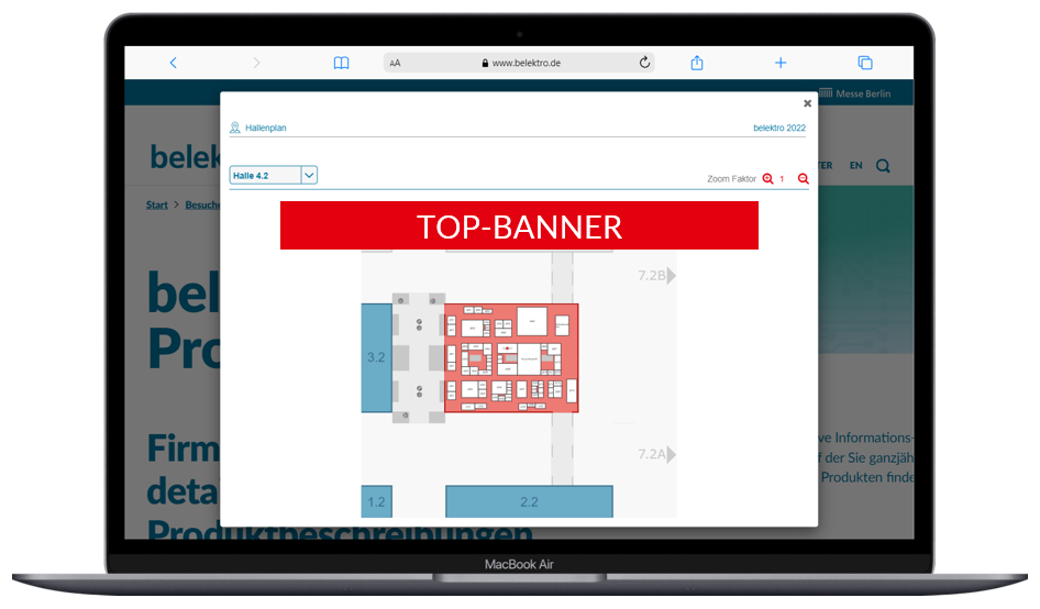 Top-Banner im Hallenplan