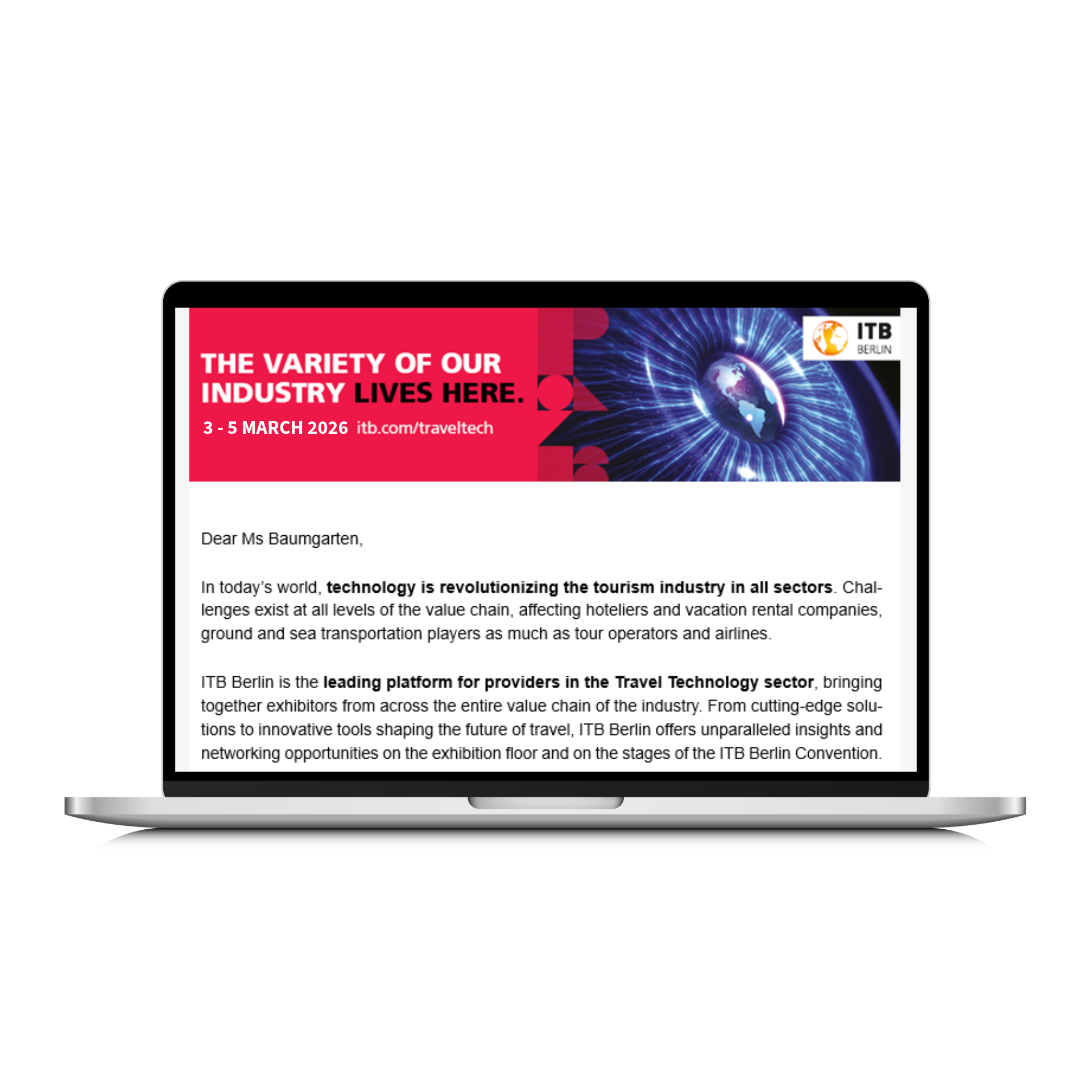 Banner Ad in customized mailings*