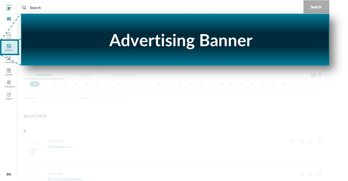 Top Advertising Banner "Exhibitors"