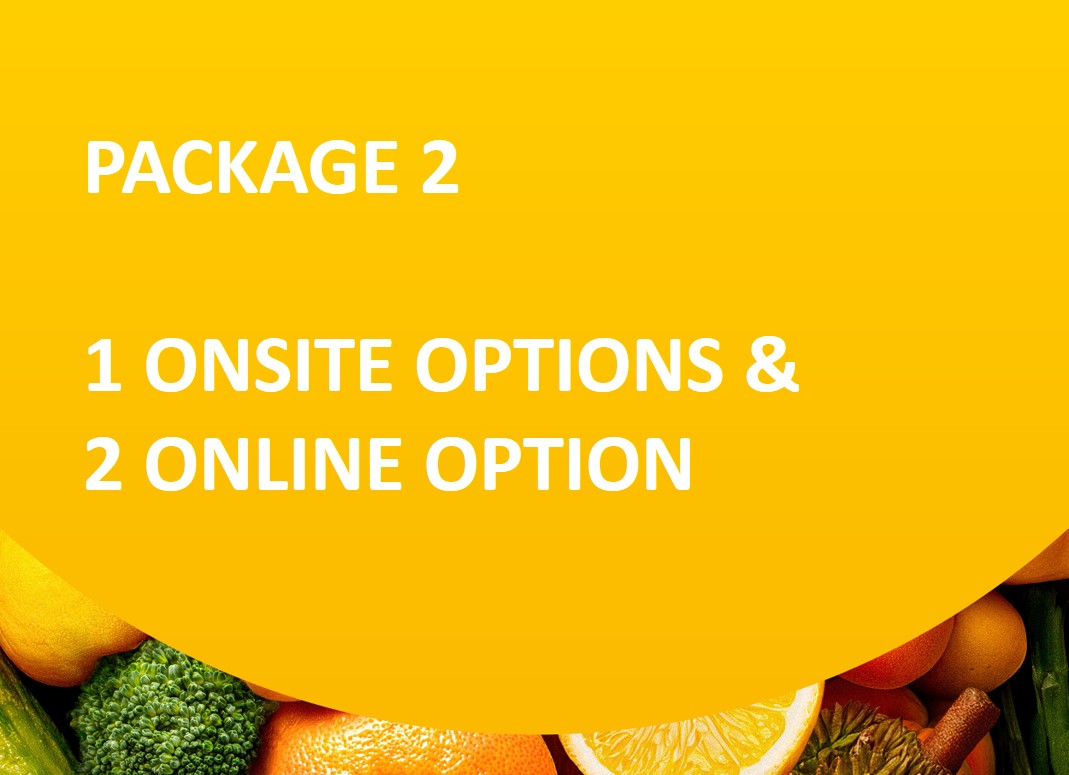 Package 2– 1 Onsite Option + 2 Online Optionen