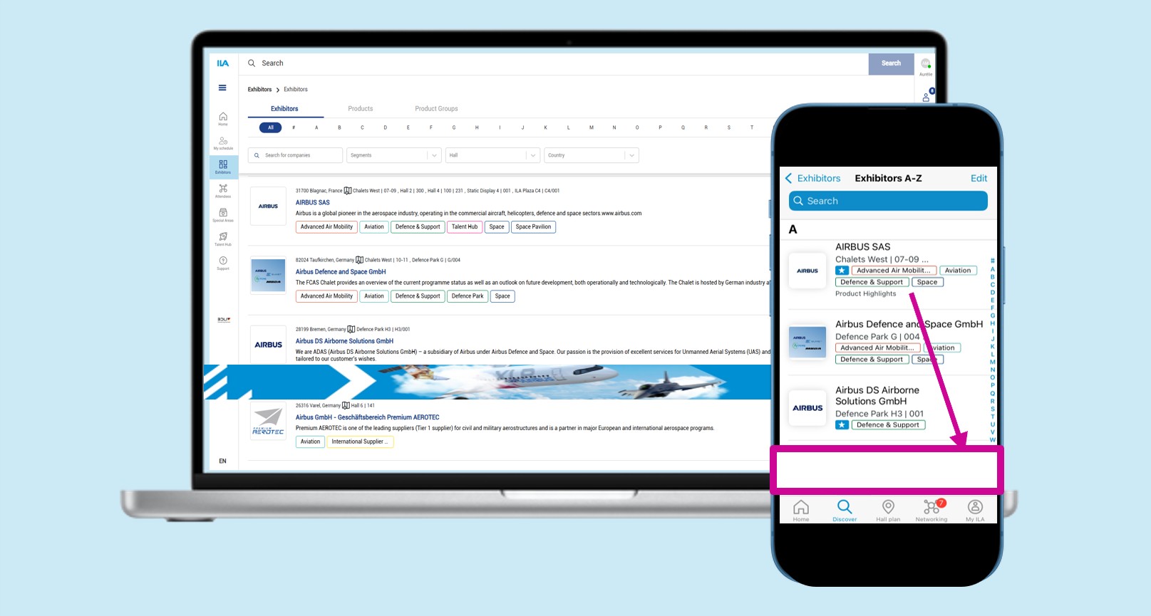 2x Sandwich Banners in the Exhibitor List