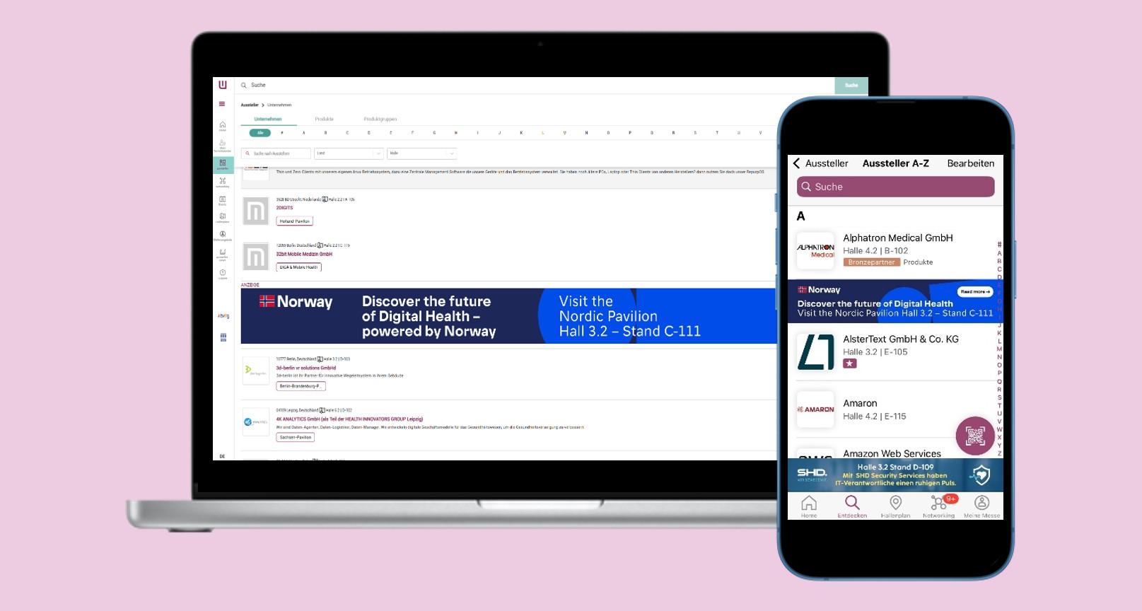 Sandwich-Banner im Ausstellerverzeichnis